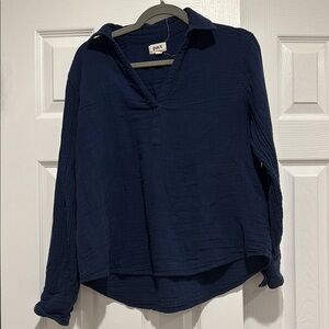 Pact organic blue gauze long sleeve